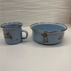 Golden Rabbit Enamelware Blue Bunnies